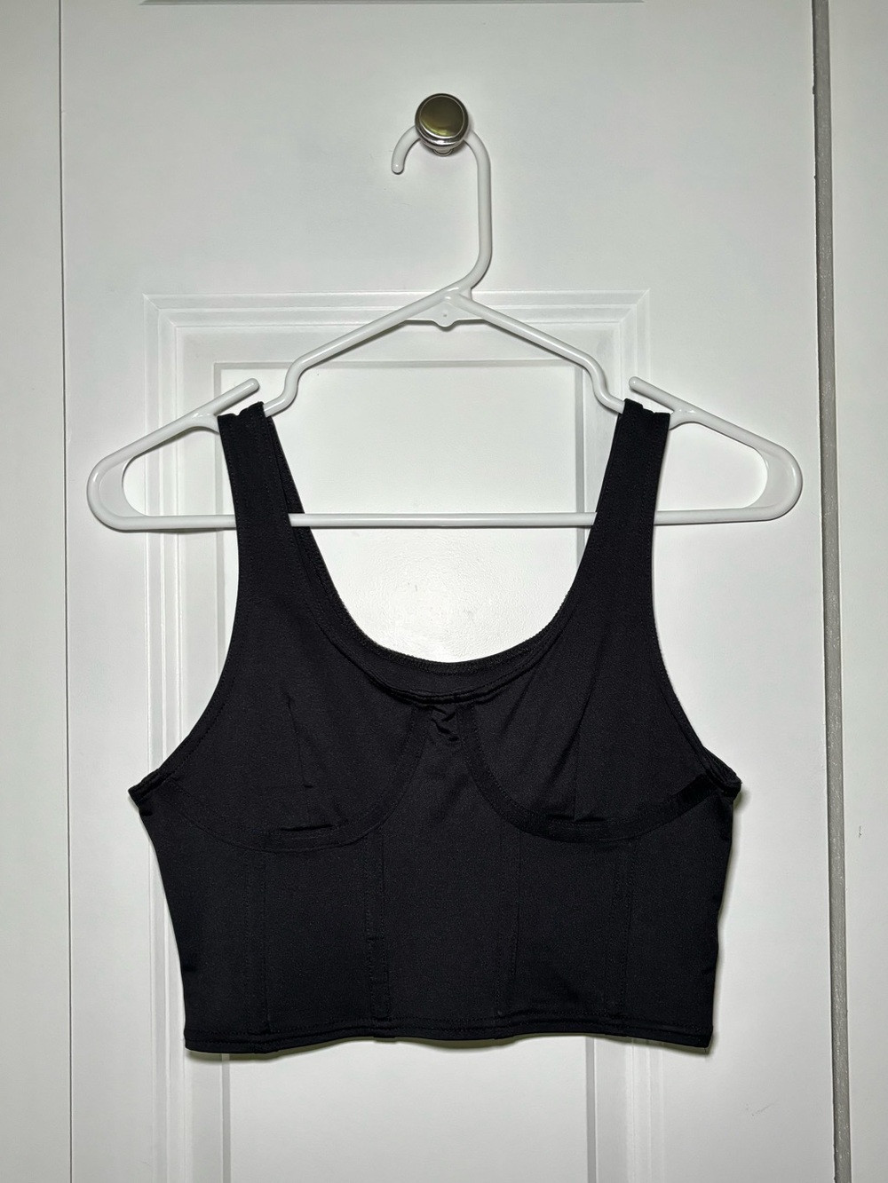 Simons Black Cropped Support Tank Top